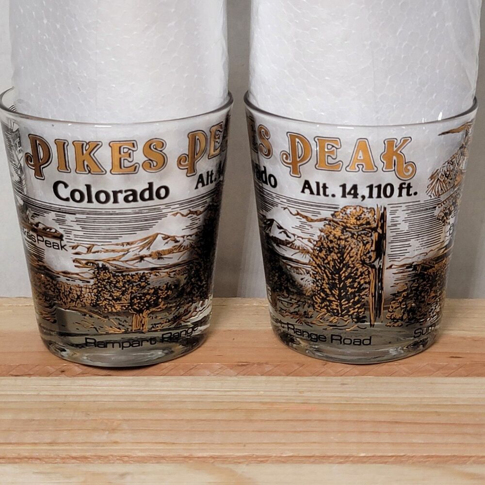 Set of 2 Pikes Peak Colorado Whiskey Glasses